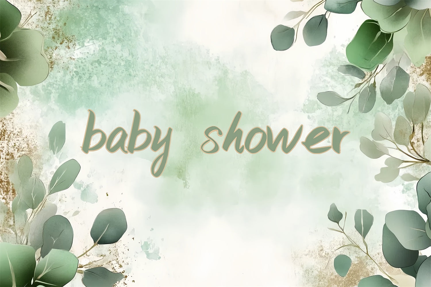 Baby Shower Fotokulisse Ideen Bloom Greenery Kulisse CSH2-159