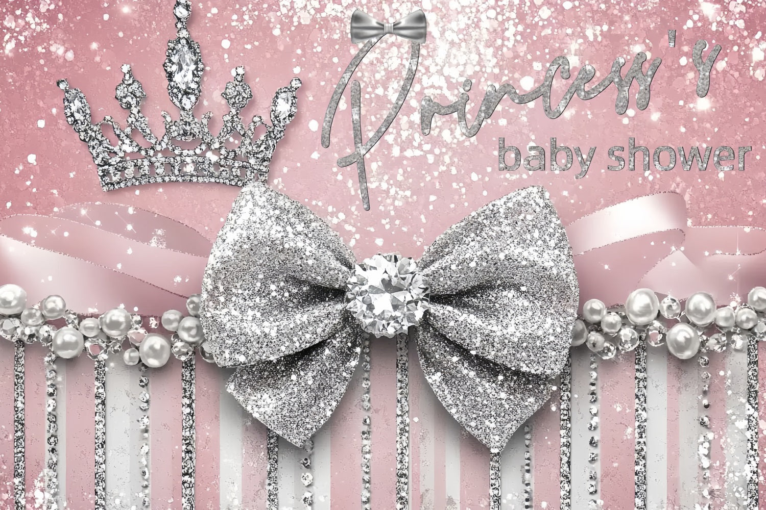 Baby Shower Foto Booth Hintergrund Glitter Prinzessin Krone Hintergrund CSH2-160