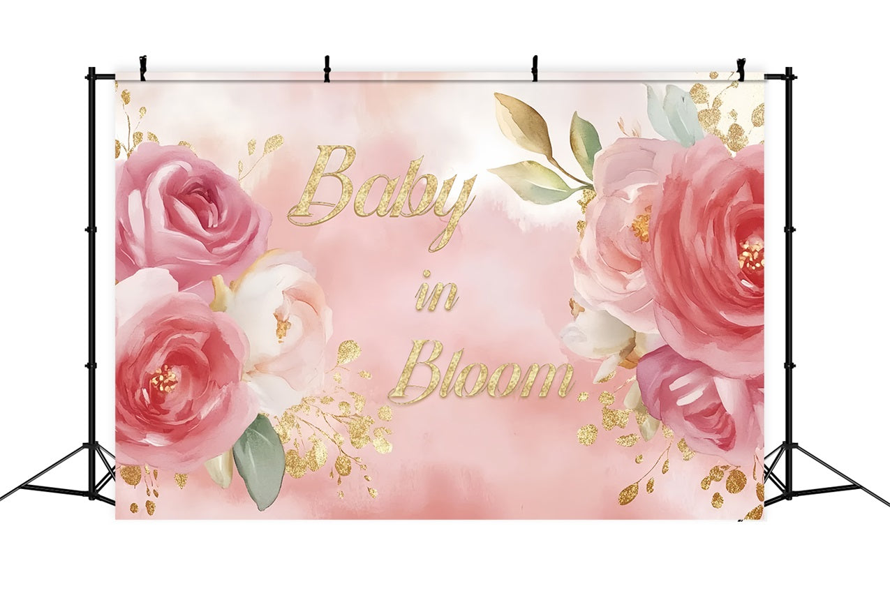 Baby Shower Blumen Hintergrund Ideen Gold Glitter Hintergrund CSH2-163