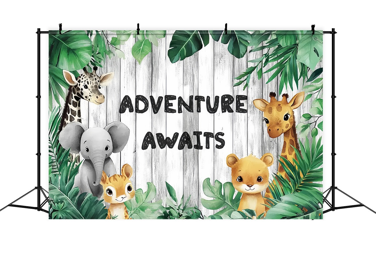 Dschungel Hintergründe für Baby Shower Tiere Greenery Hintergrund CSH2-172