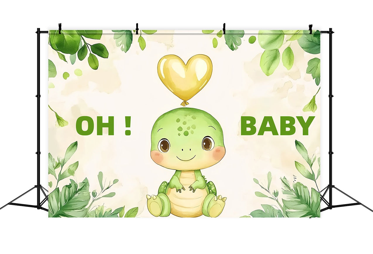 Backdrop für Baby Shower Ideen Little Dino Ballon Hintergrund CSH2-176
