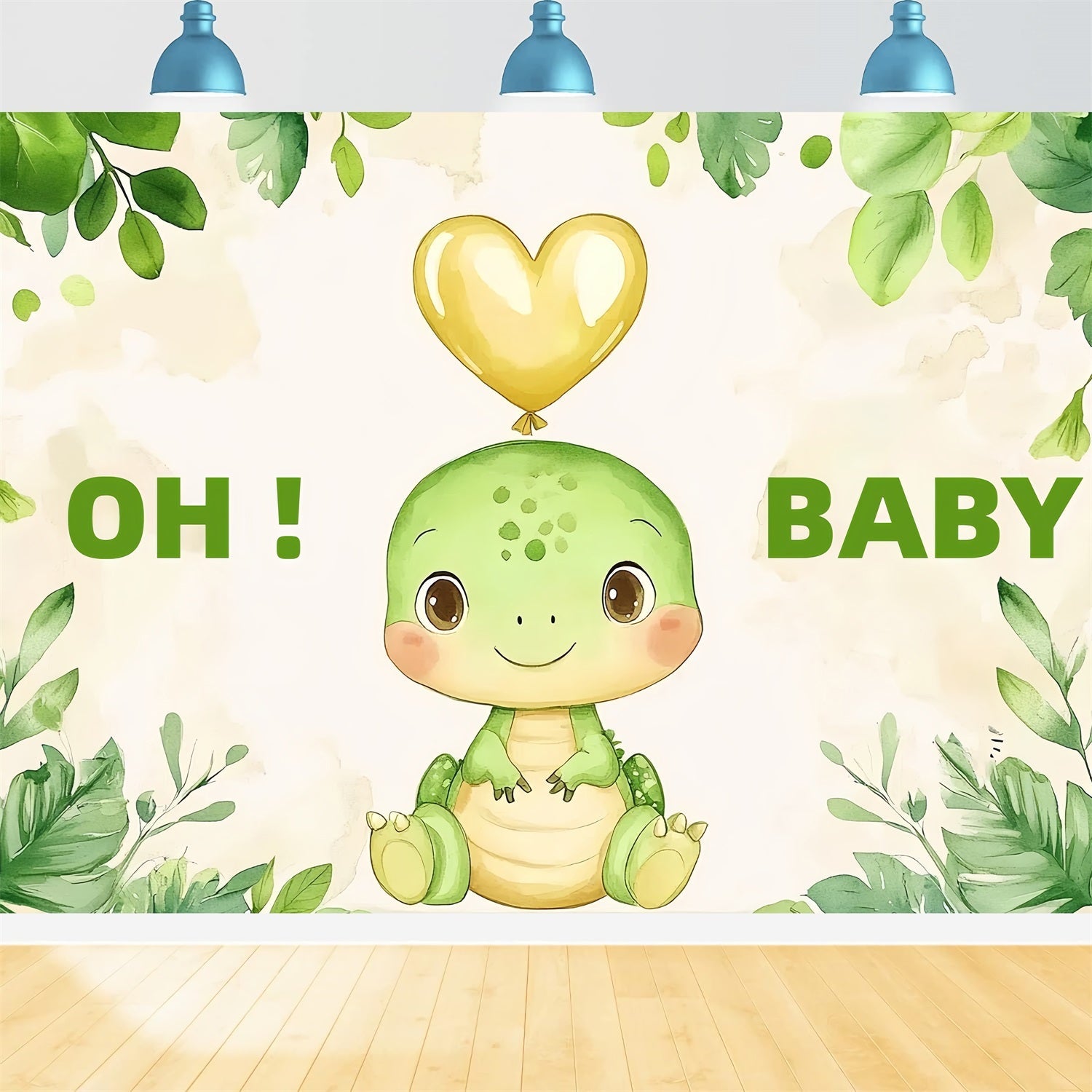 Backdrop für Baby Shower Ideen Little Dino Ballon Hintergrund CSH2-176