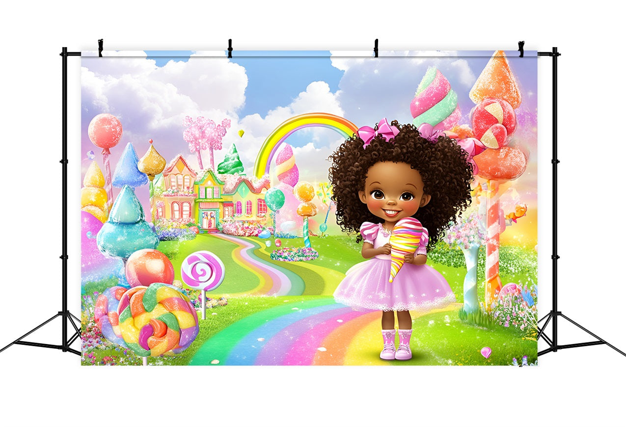 Süße Baby Shower Fotokulisse Regenbogen Candy Delight Kulisse CSH2-188