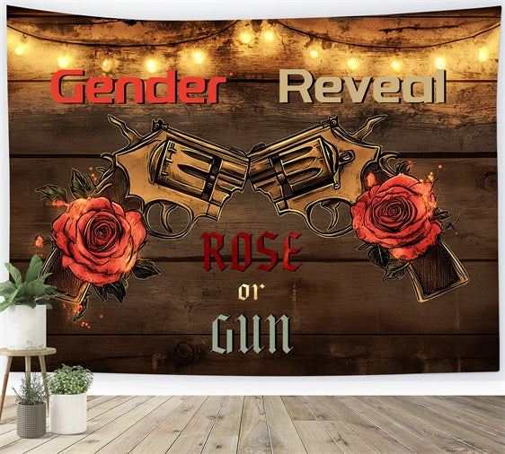 Baby Shower Fotohintergründe Gender Reveal Rose Gun Backdrop CSH2-190