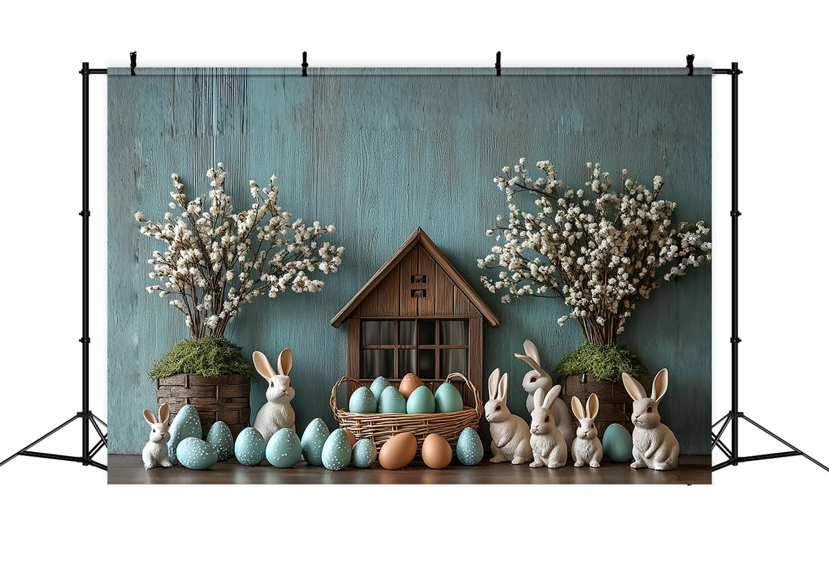 Ostern Fotografie Backdrops Hase Korb Pastell Eier Backdrop CSH2-2