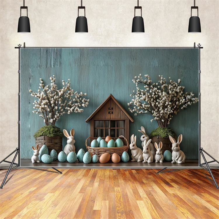 Ostern Fotografie Backdrops Hase Korb Pastell Eier Backdrop CSH2-2