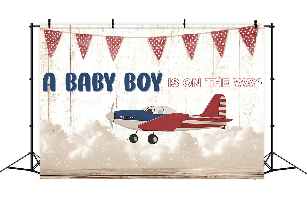 Backdrop für Baby Shower Baby Boy's Sky High Welcome Backdrop CSH2-203