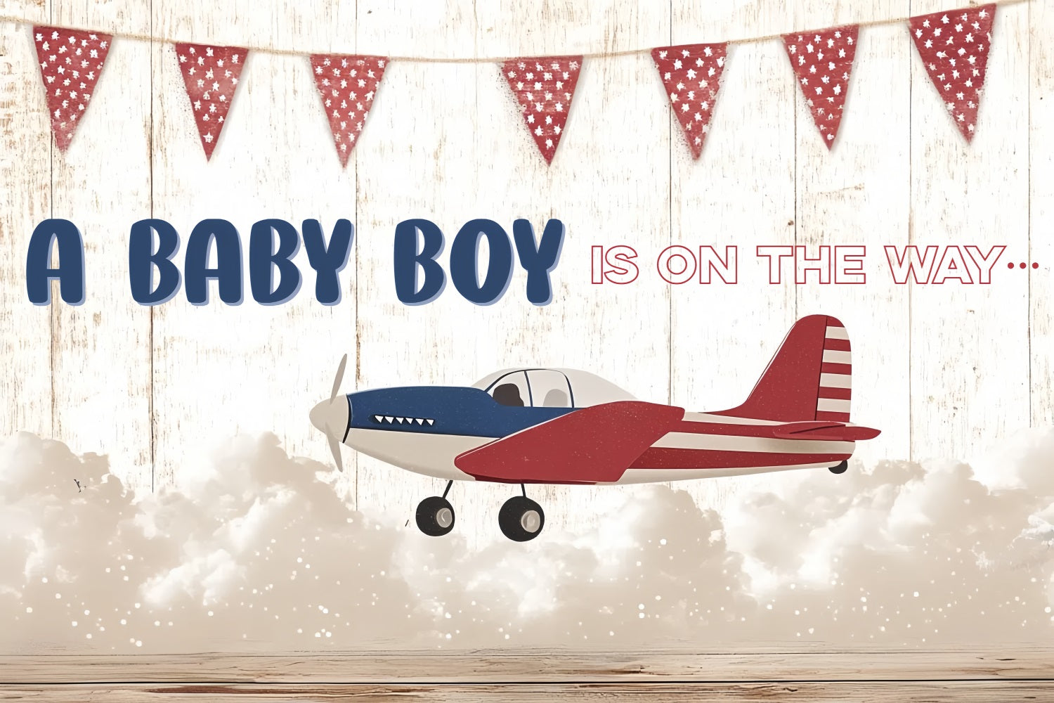 Backdrop für Baby Shower Baby Boy's Sky High Welcome Backdrop CSH2-203
