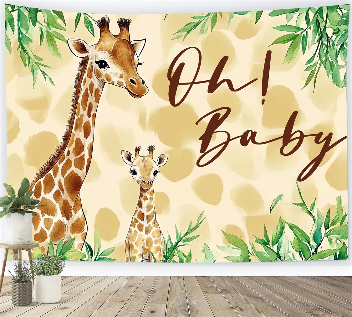 Fotohintergrund für Baby Shower Giraffe Sanfte Willkommenskulisse CSH2-206