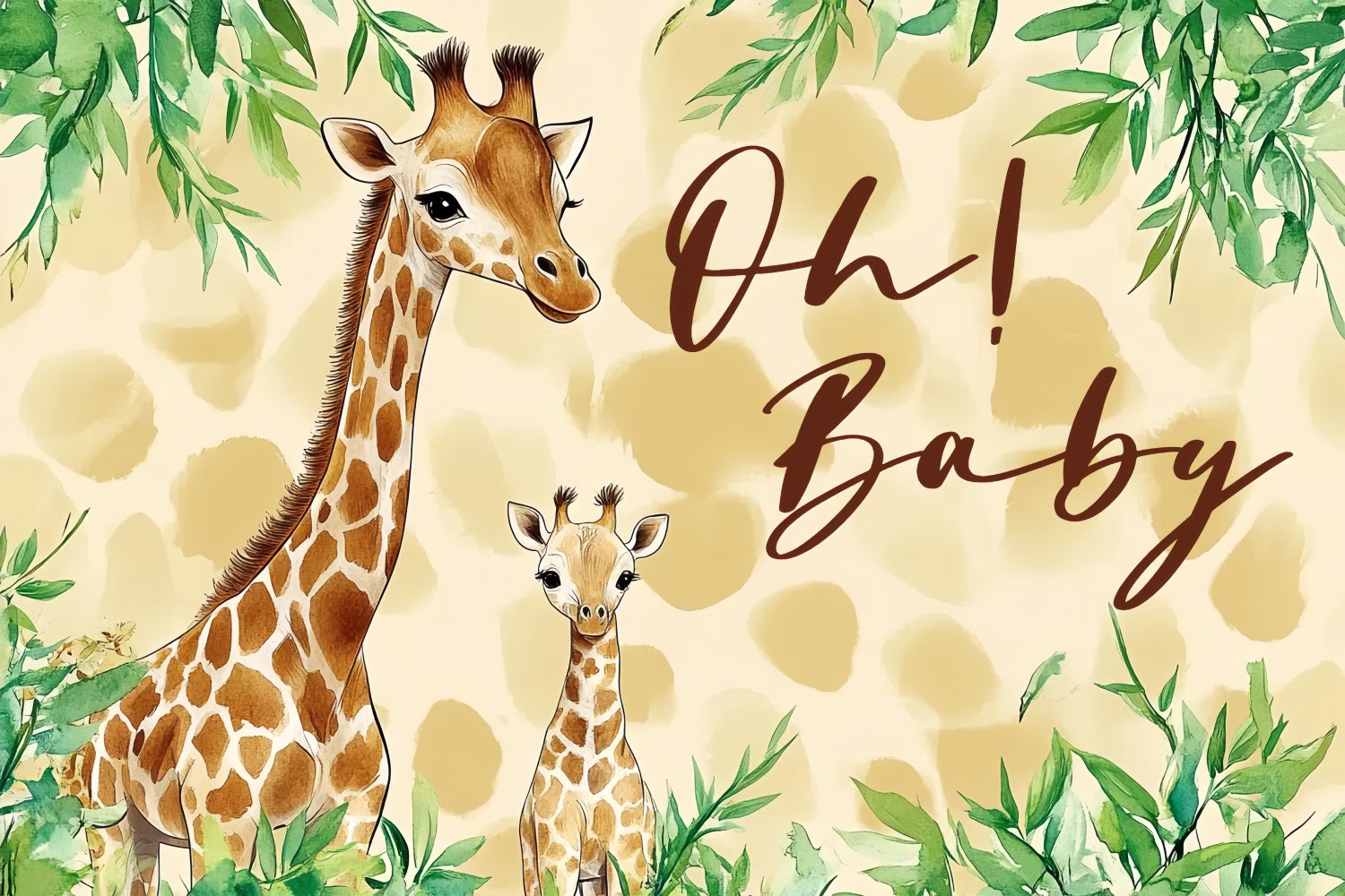 Fotohintergrund für Baby Shower Giraffe Sanfte Willkommenskulisse CSH2-206