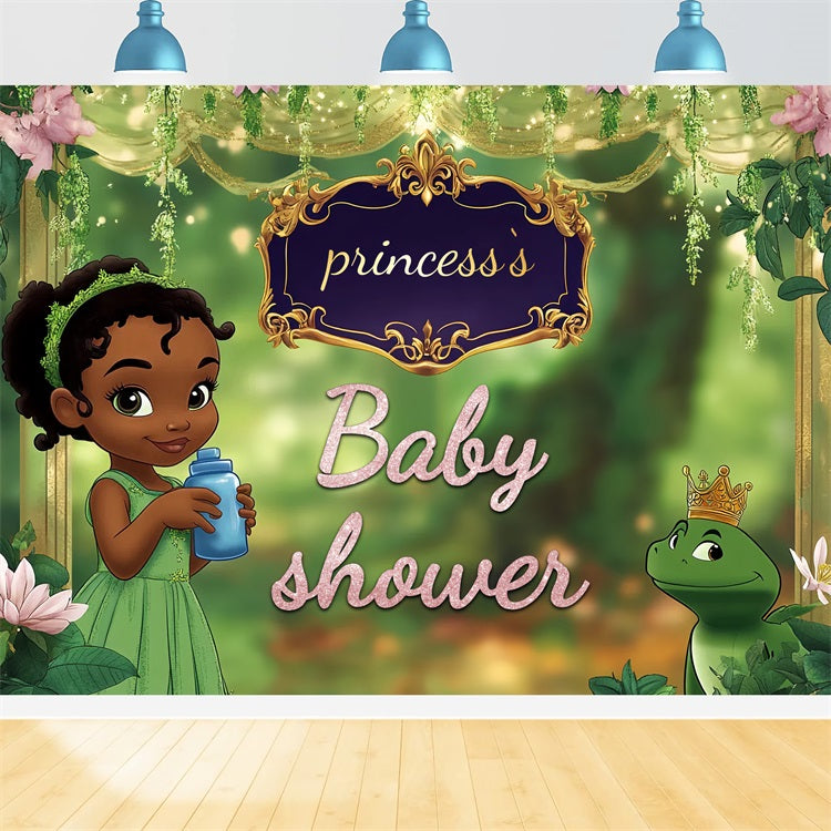 Baby-Dusche-Fotokulisse Enchanted Forest Prinzessin Hintergrund CSH2-208