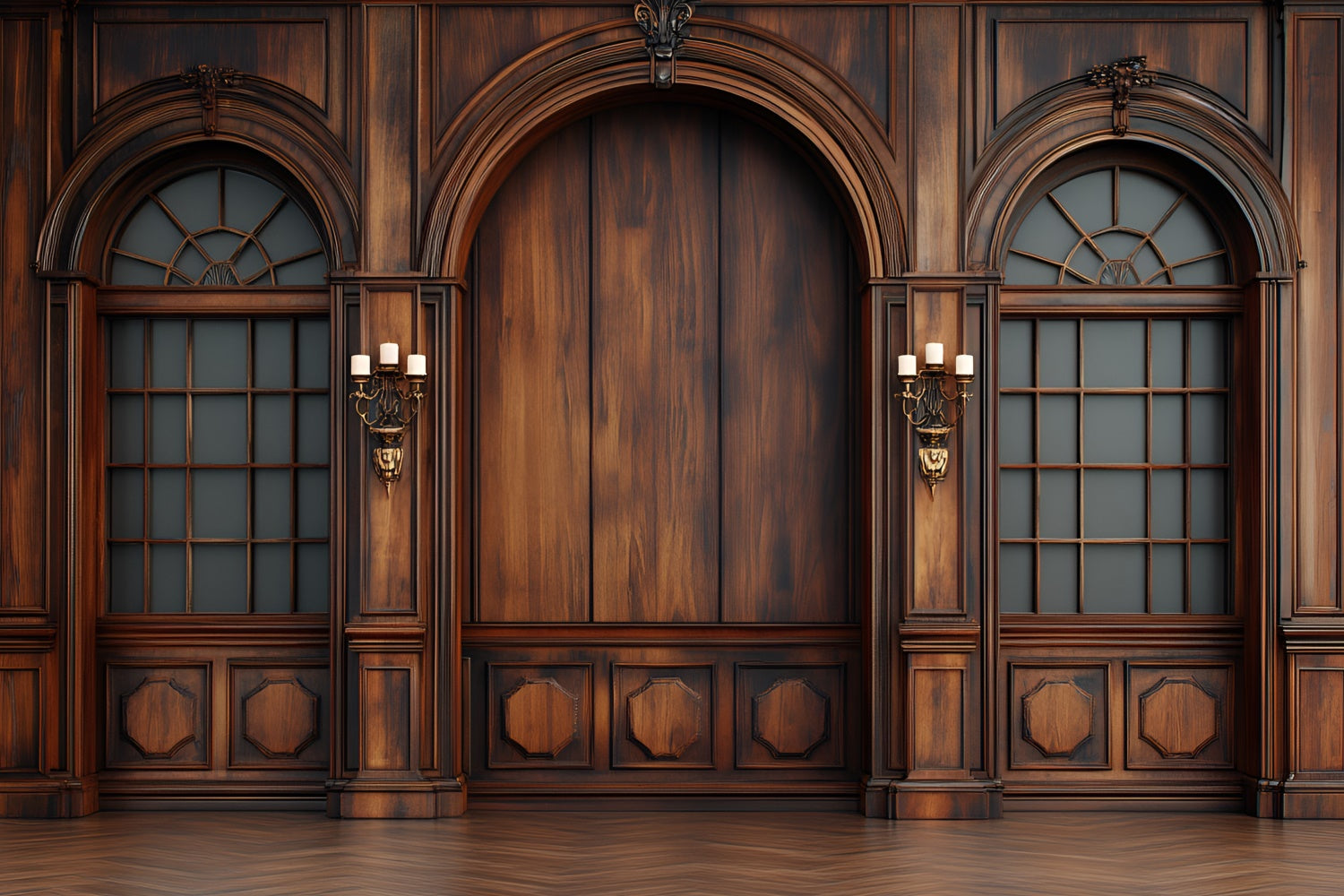 Holz Wandrückwand Vintage Holzplatte Bogen Rückwand CSH2-220