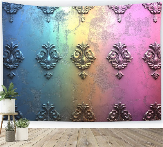 Vintage-Wandhintergrund Bunt geprägter Metalldesign-Hintergrund CSH2-222