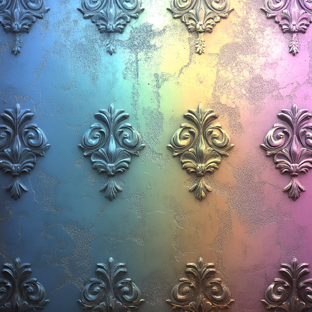Vintage-Wandhintergrund Bunt geprägter Metalldesign-Hintergrund CSH2-222