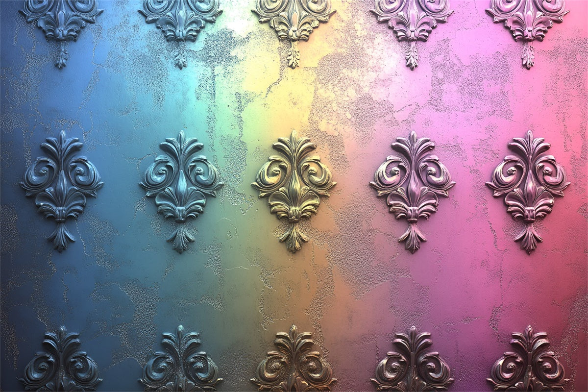 Vintage-Wandhintergrund Bunt geprägter Metalldesign-Hintergrund CSH2-222