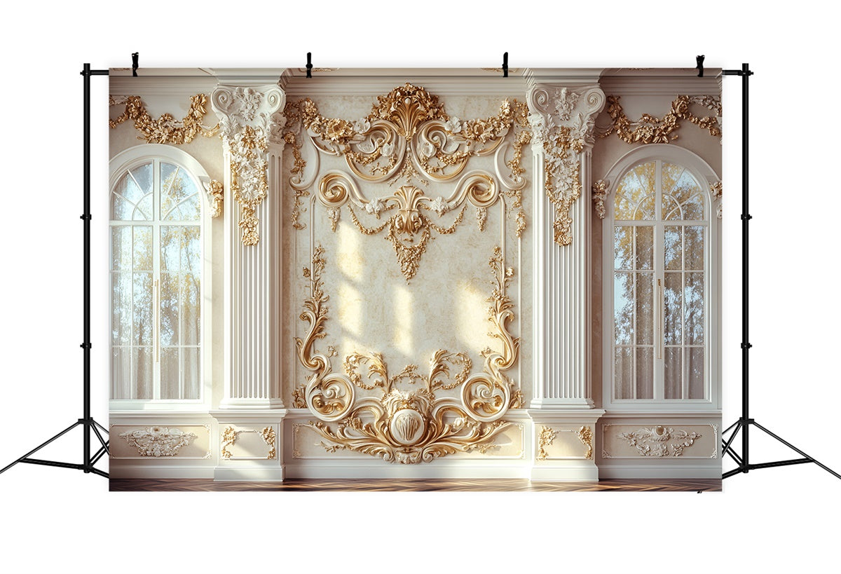 Blume Wand Hintergrund Vintage Golden Arch Floral Hintergrund CSH2-223