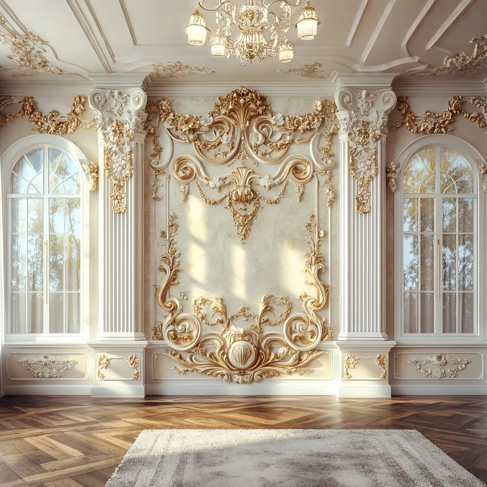 Blume Wand Hintergrund Vintage Golden Arch Floral Hintergrund CSH2-223