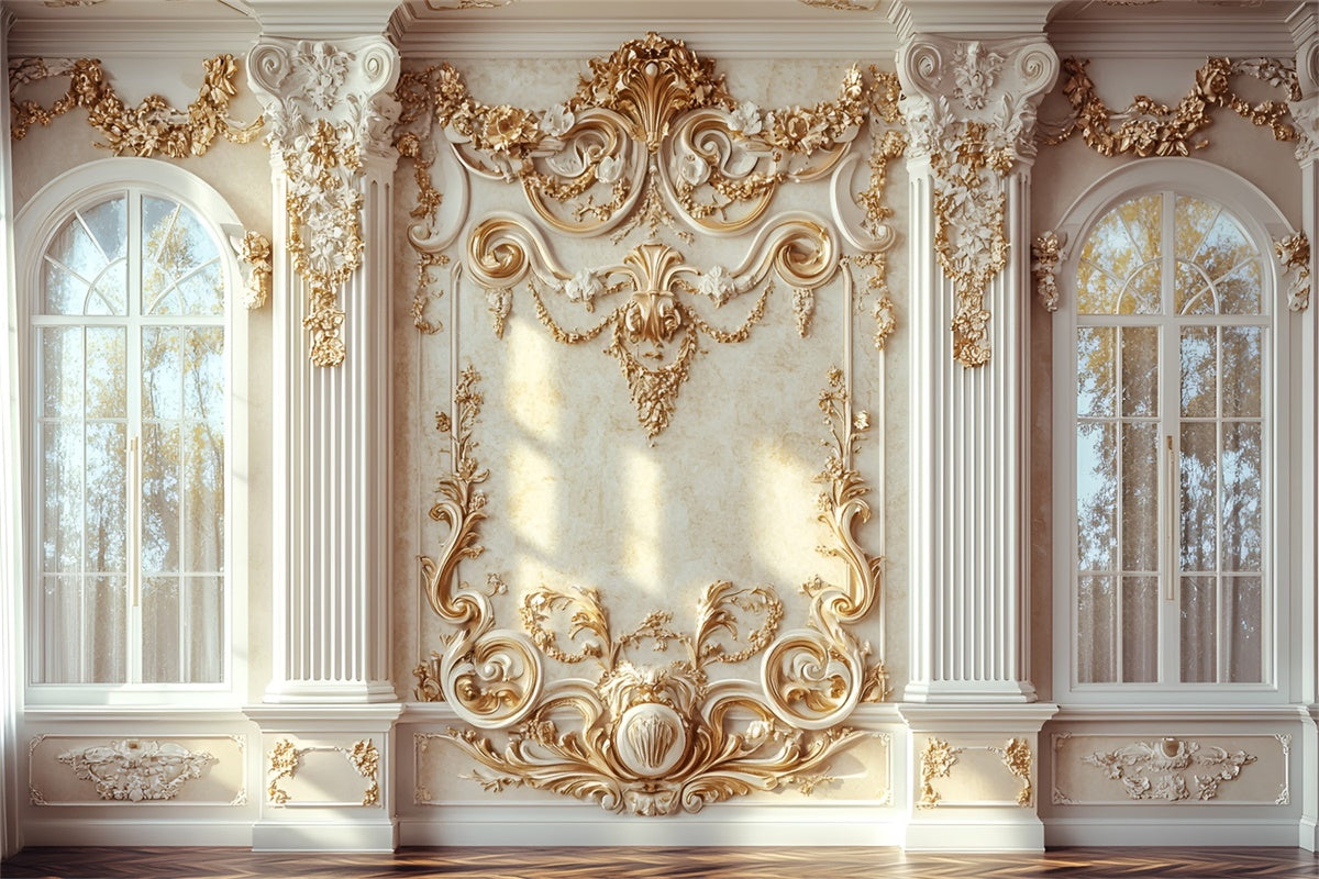 Blume Wand Hintergrund Vintage Golden Arch Floral Hintergrund CSH2-223