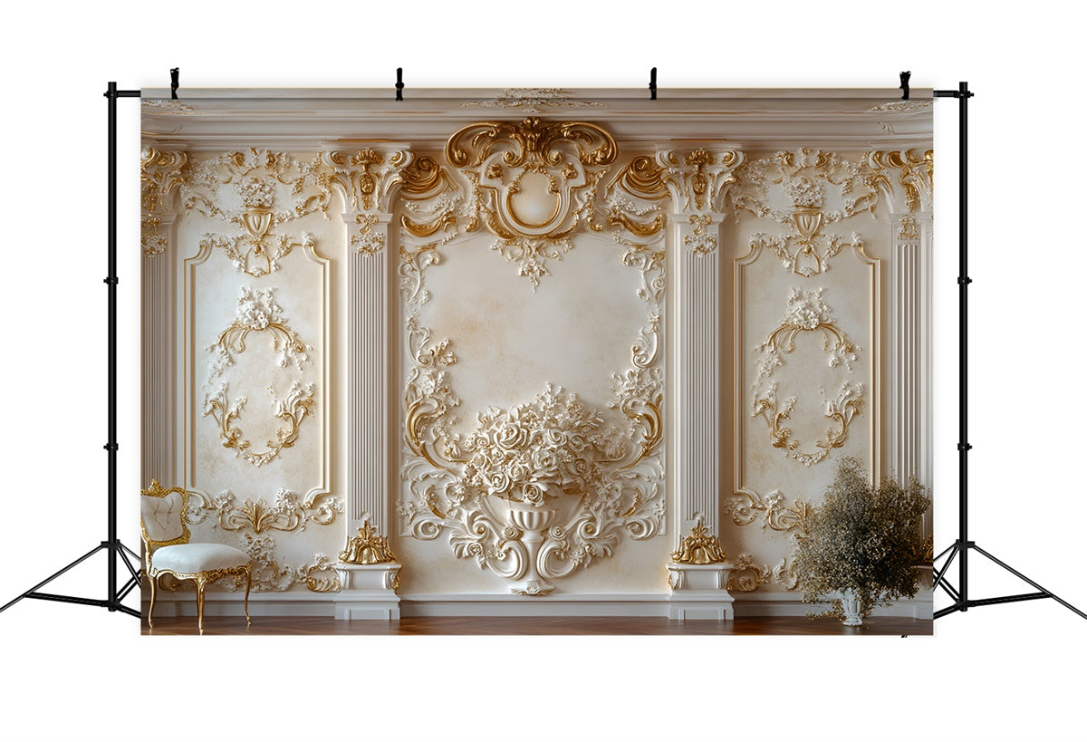 Blume Wand Backdrop Luxus Floral Elegante Stuhl Hintergrund CSH2-224