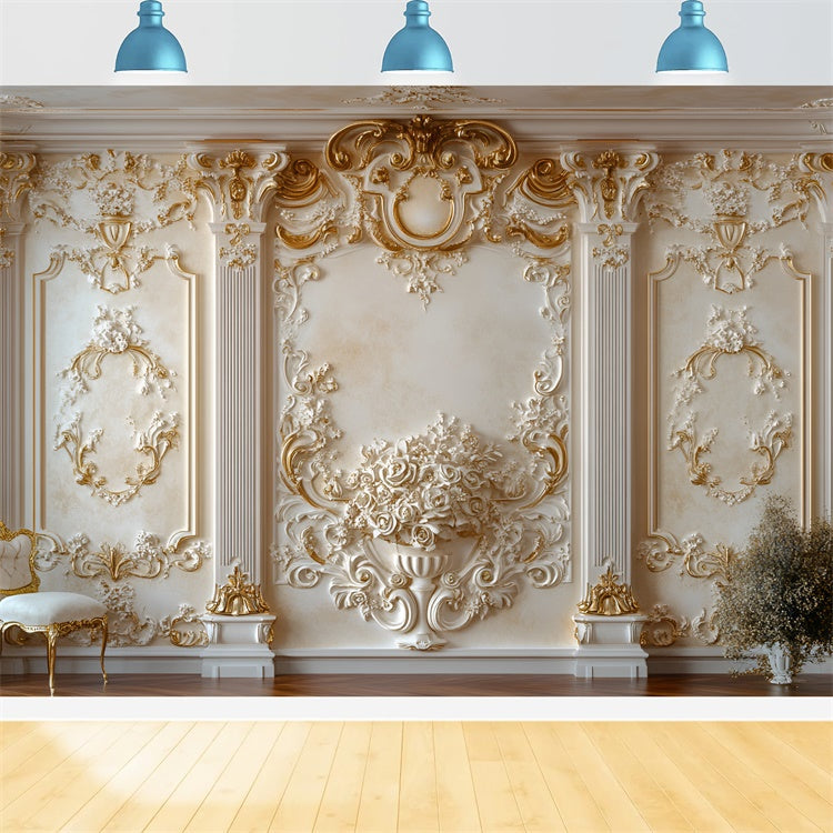 Blume Wand Backdrop Luxus Floral Elegante Stuhl Hintergrund CSH2-224