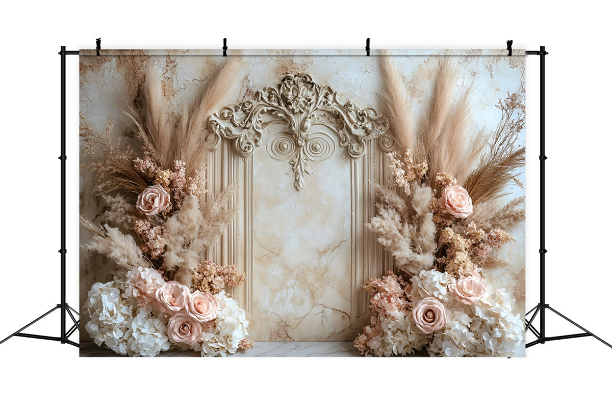Blume Wand Backdrop Soft Rose Pampas Bogen Hintergrund CSH2-229