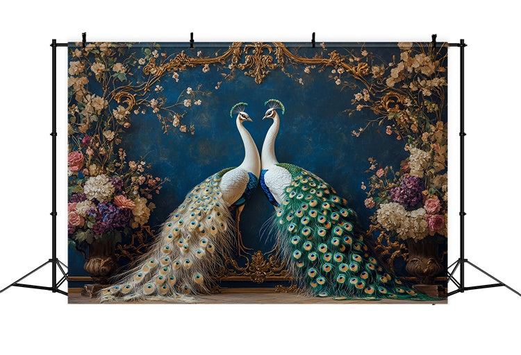 Blume Wand Backdrop Regal Pfau Floral Frames Backdrop CSH2-230
