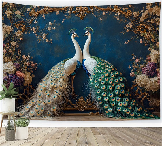 Blume Wand Backdrop Regal Pfau Floral Frames Backdrop CSH2-230
