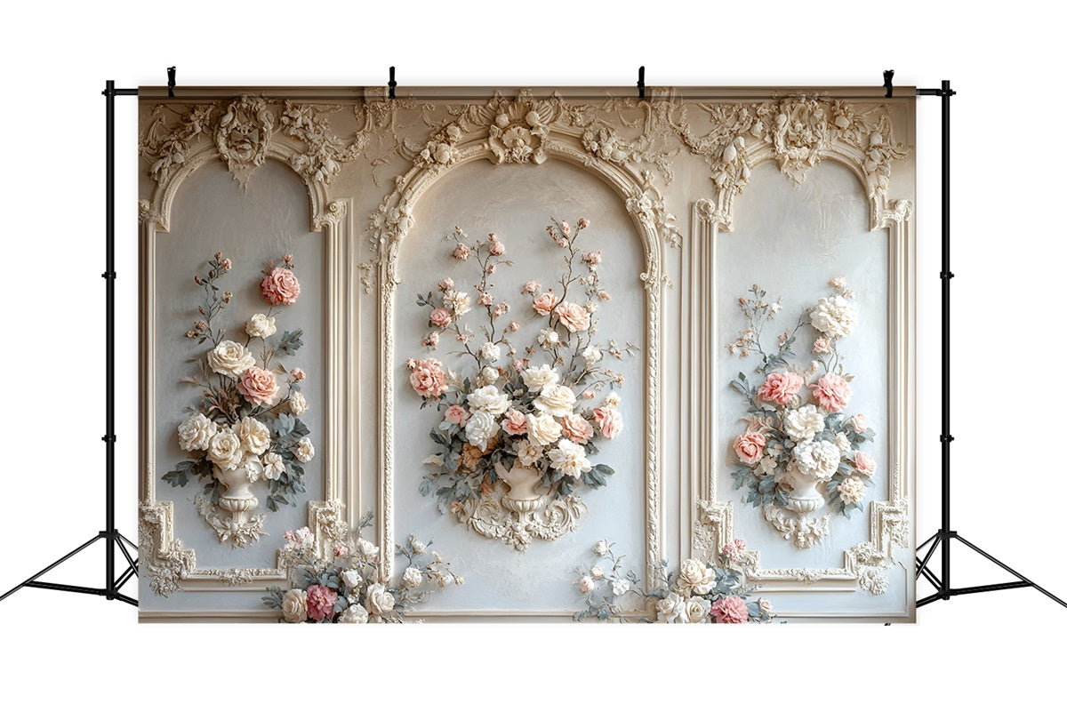 Blume Wand Backdrop Zeitlose Creme Floral Archway Backdrop CSH2-235