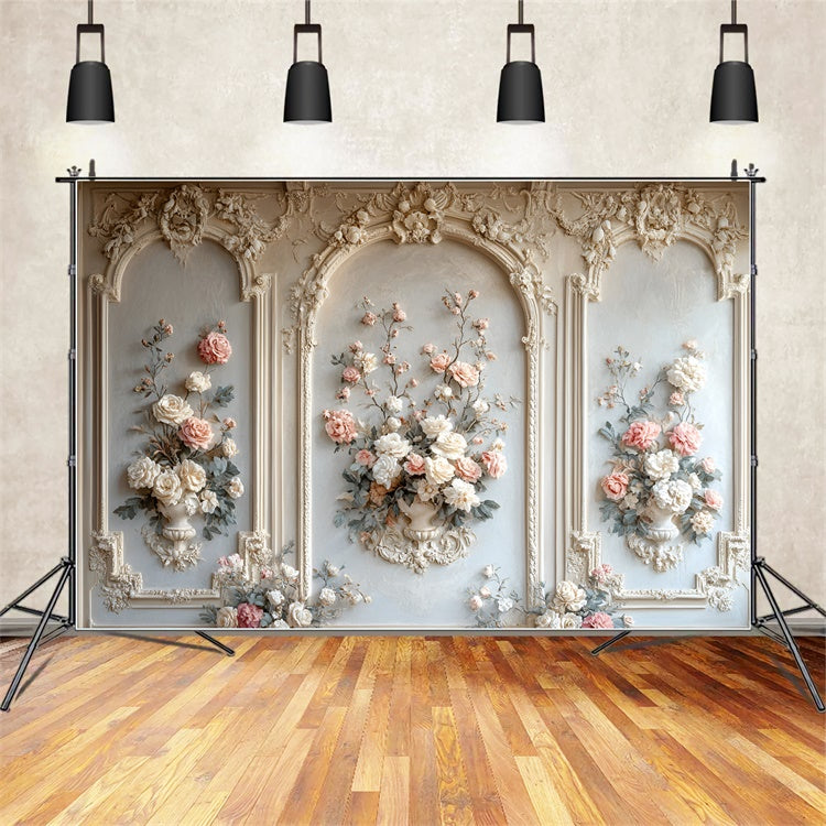 Blume Wand Backdrop Zeitlose Creme Floral Archway Backdrop CSH2-235