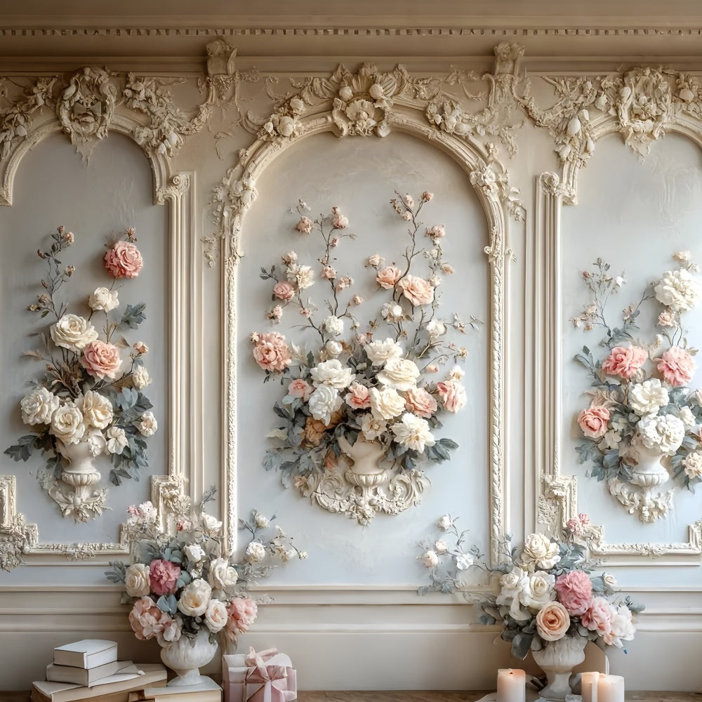 Blume Wand Backdrop Zeitlose Creme Floral Archway Backdrop CSH2-235