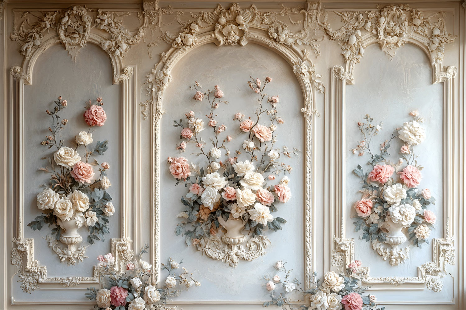 Blume Wand Backdrop Zeitlose Creme Floral Archway Backdrop CSH2-235
