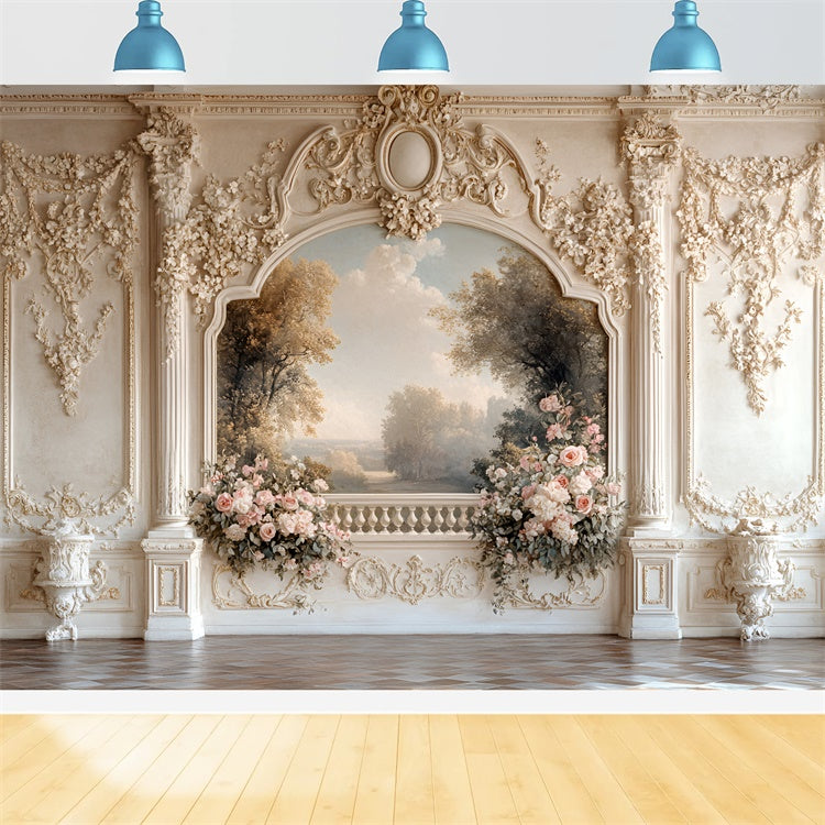 Blume Wand Hintergrund Vintage Garten Floral Balkon Hintergrund CSH2-236