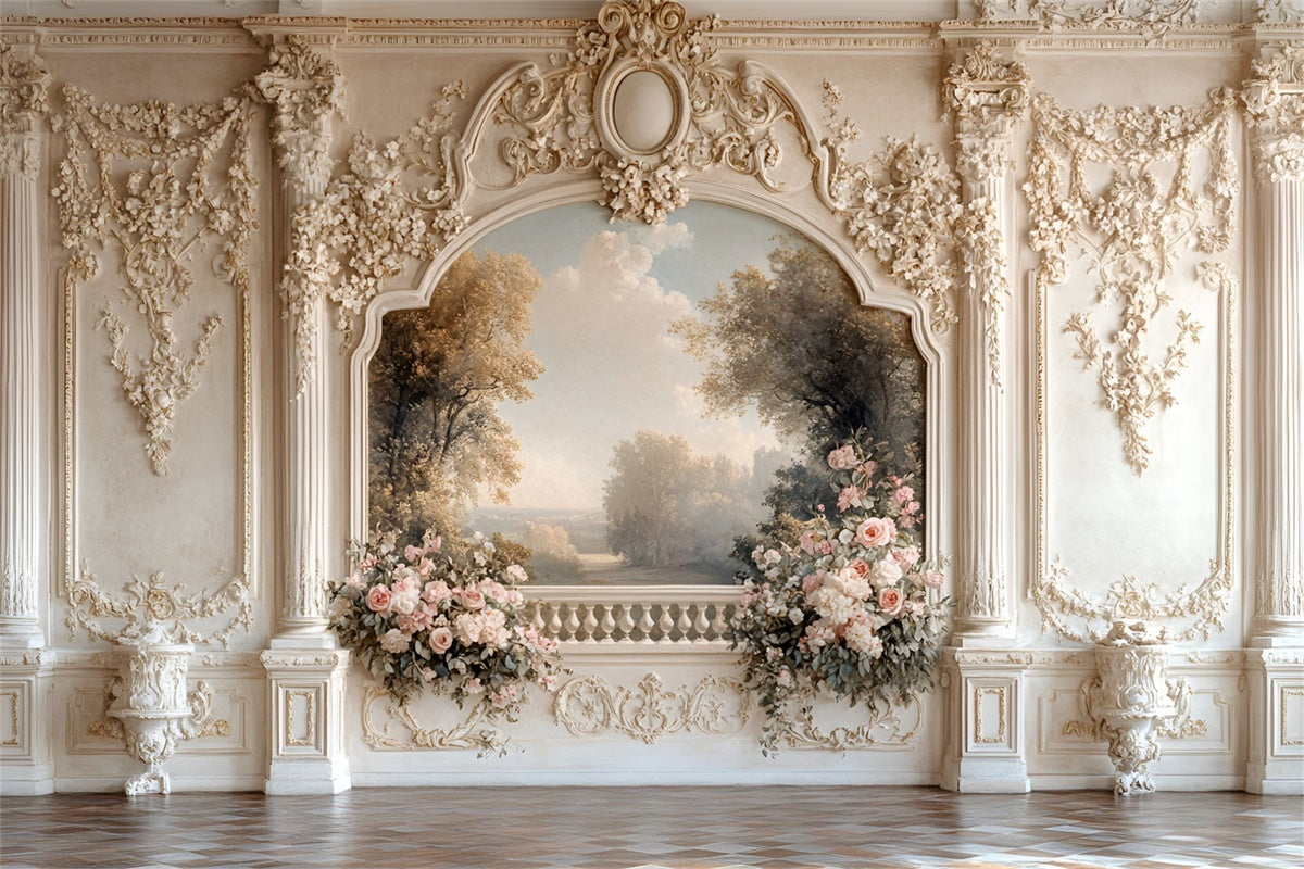 Blume Wand Hintergrund Vintage Garten Floral Balkon Hintergrund CSH2-236