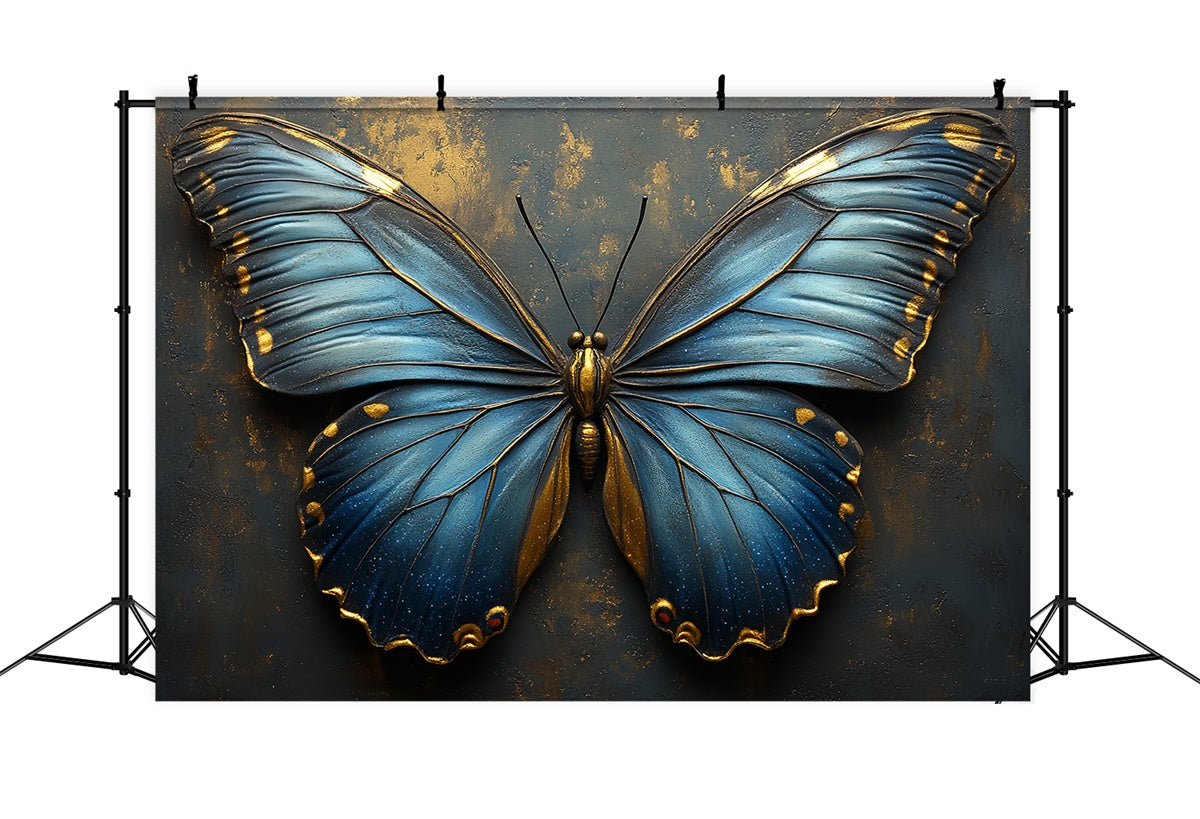 Vintage Wall Backdrop Vibrant Blau Schmetterling Gold Backdrop CSH2-238