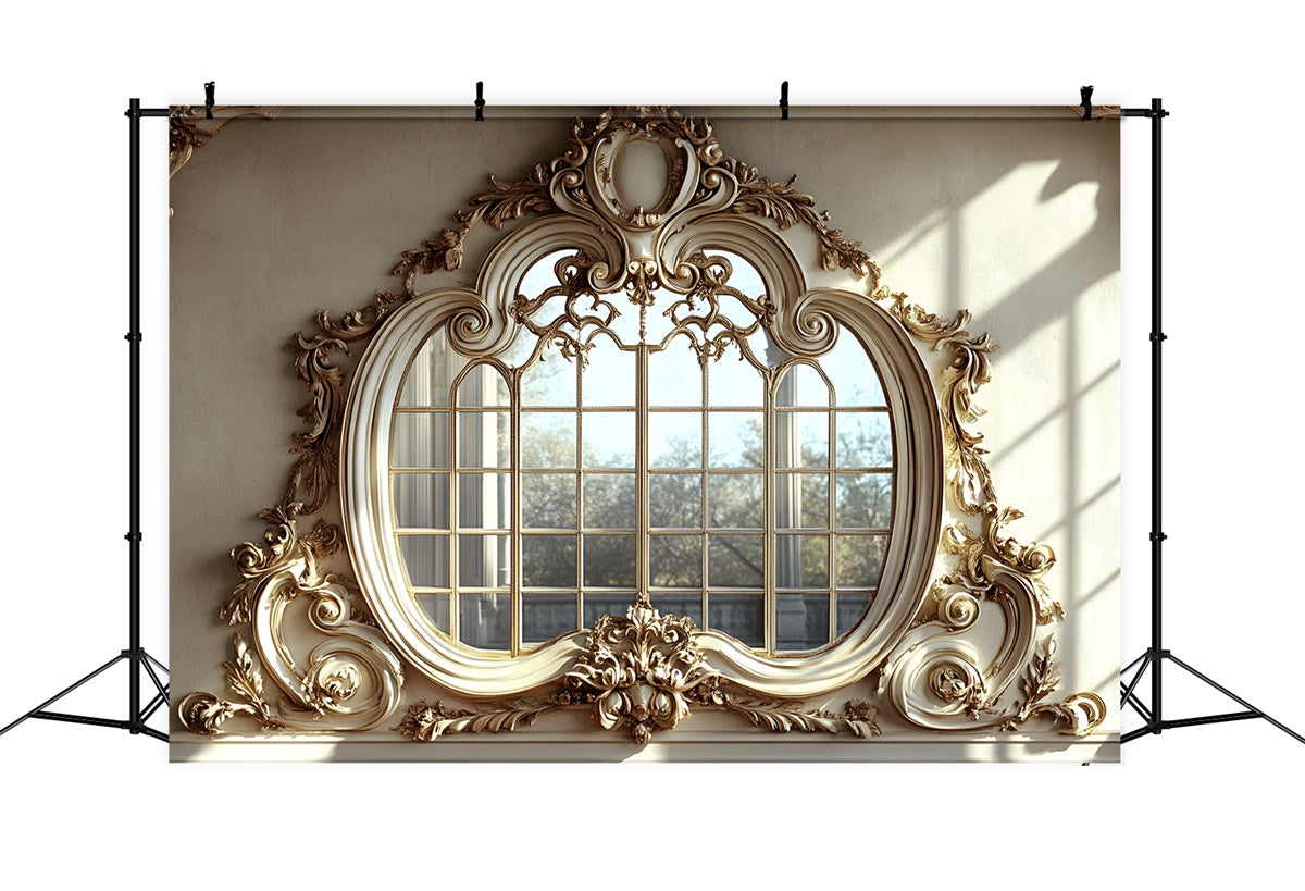 Vintage Wall Backdrop Golden gerahmt Luxuriöse Spiegel Hintergrund CSH2-245