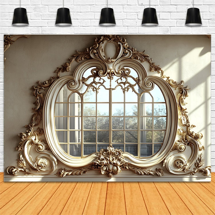Vintage Wall Backdrop Golden gerahmt Luxuriöse Spiegel Hintergrund CSH2-245