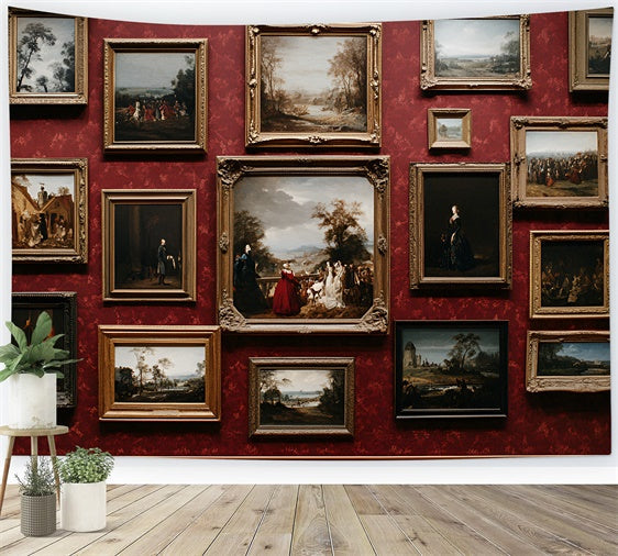 Rote Wand Backdrop Vintage Kunst Rahmen Galerie Backdrop CSH2-246
