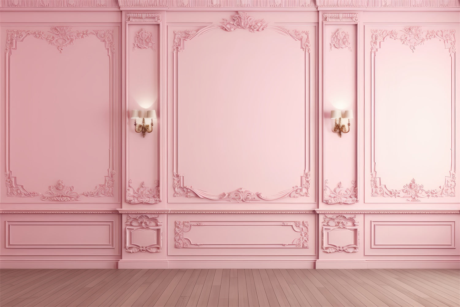 Vintage Wall Backdrop Verschnörkelte Romantische Rosa Wand Hintergrund CSH2-261