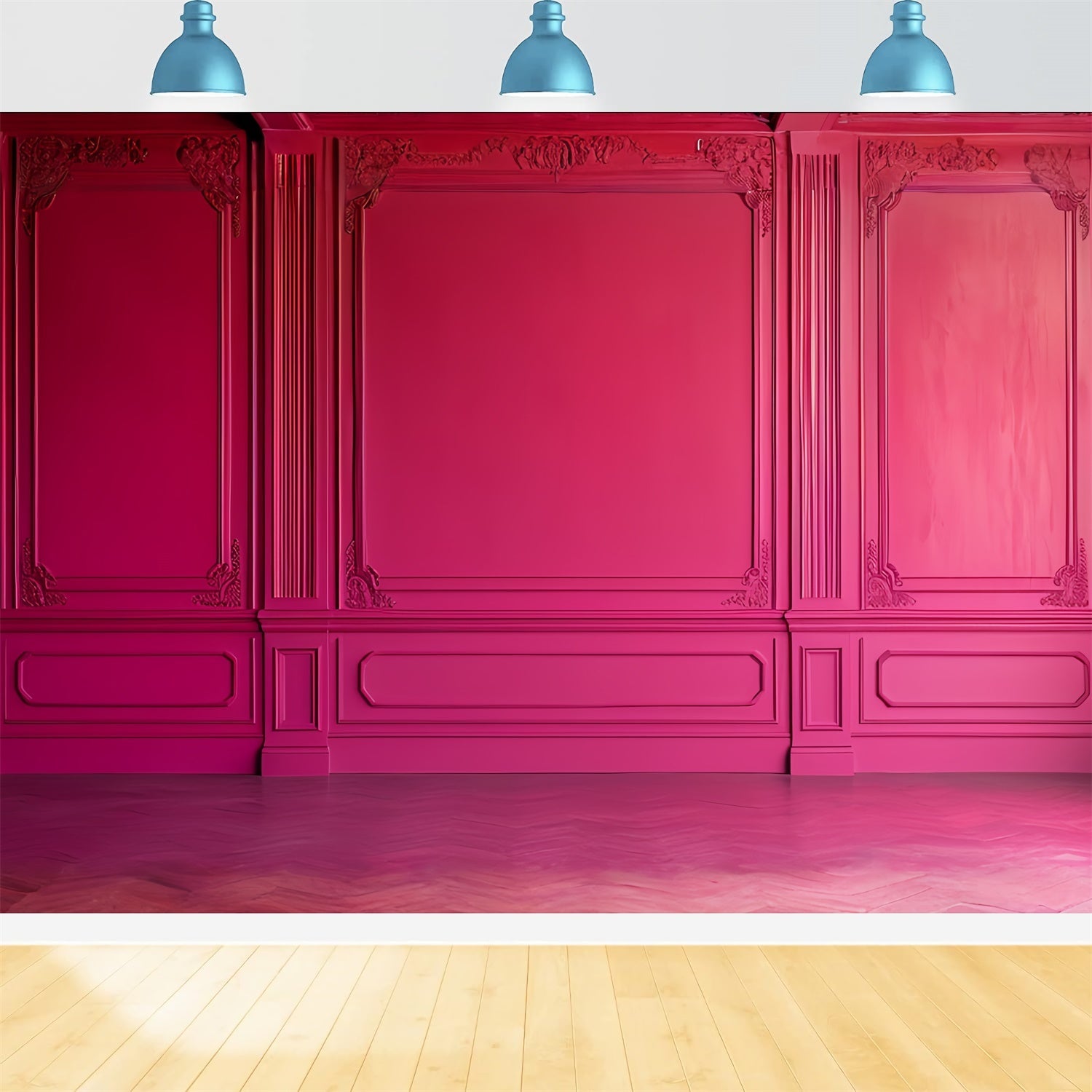 Vintage Wandhintergrund Romantische Deep Pink Wandhintergrund CSH2-262