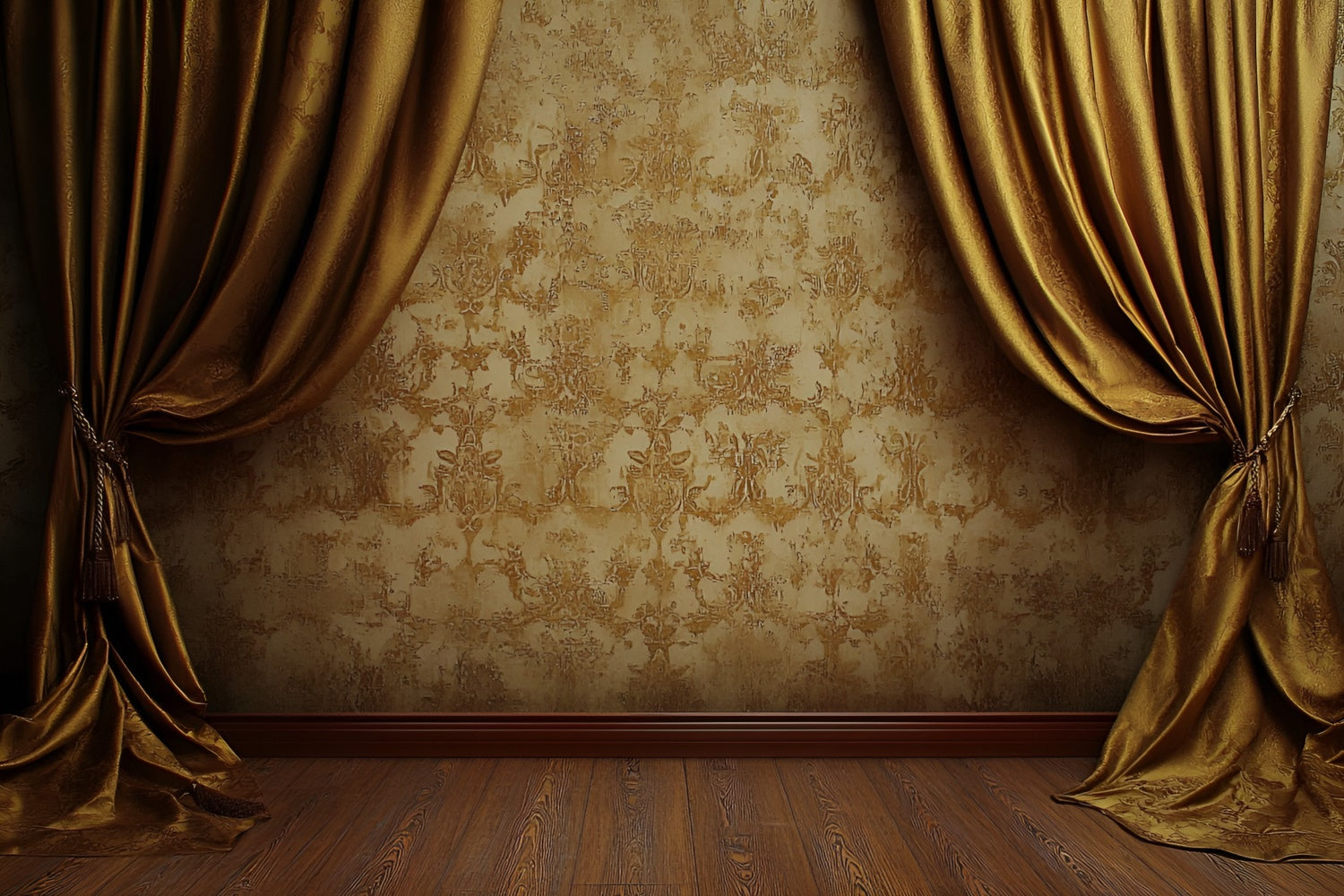 Vintage Wandhintergrund Goldener Samtvorhang Wall Backdrop CSH2-265