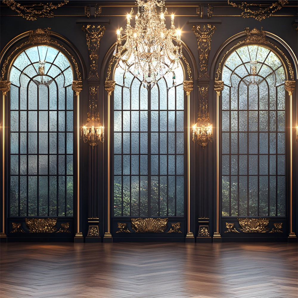 Vintage Wandhintergrund Königlich Ballsaal Bogenfenster Backdrop CSH2-269