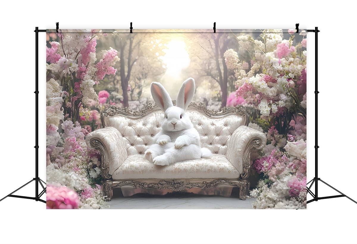 Ostern Fotohintergrund Tranquil Spring Garden Kaninchen Hintergrund CSH2-33