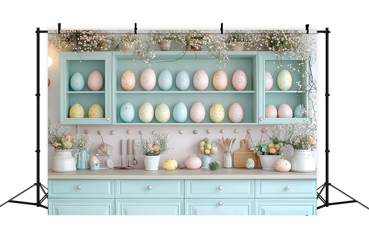 Ostern Backdrops Ideen Vibrant Flower Painted Eggs Backdrop CSH2-41