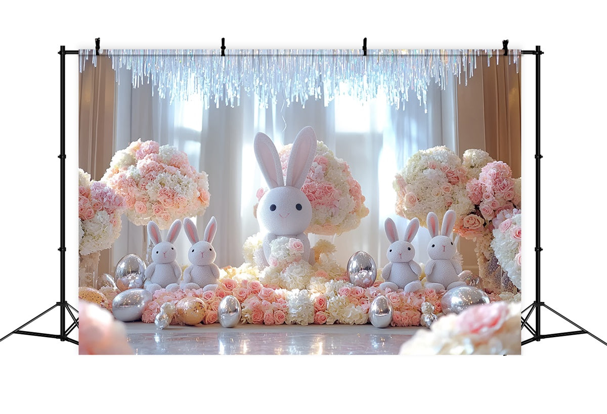 Ostern Fotohintergrund Adorable Bunny Display Flower Backdrop CSH2-43