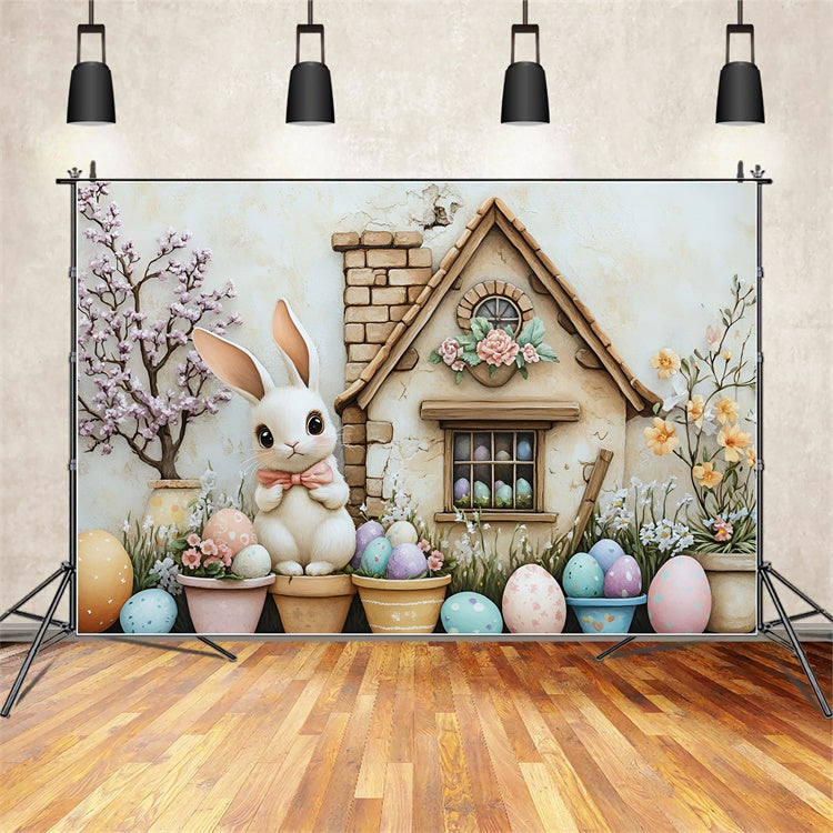 Fotohintergrund Ostern Floral Bunny Garden Egg Backdrop CSH2-6