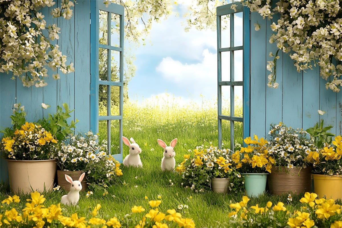 Ostern Backdrop Fotografie Frühling Hase Sonnige Wiese Hintergrund CSH2-64