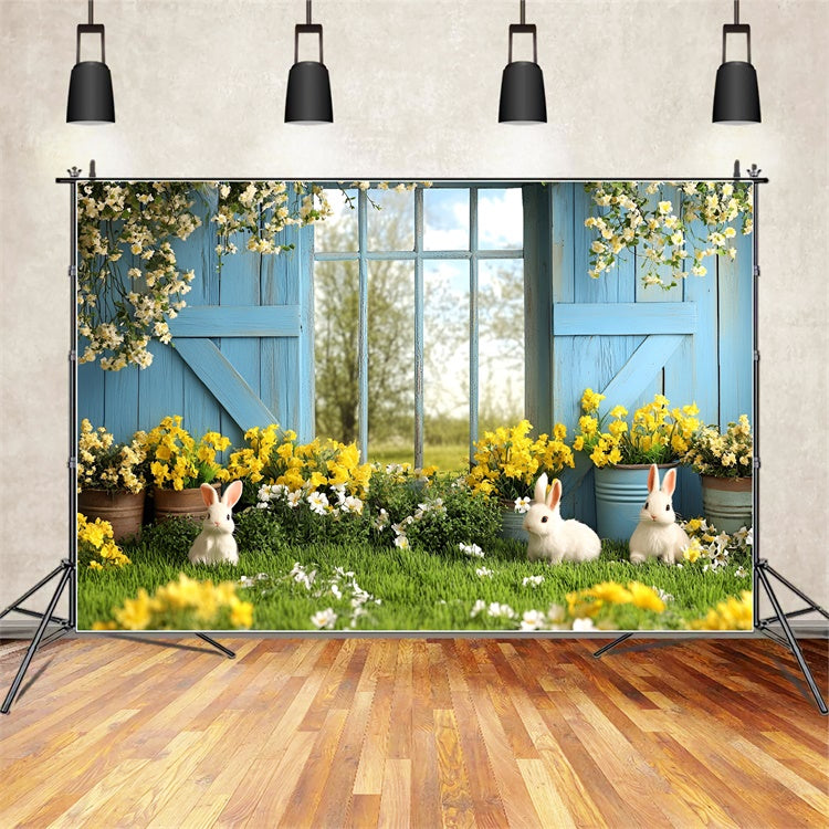 Fotografie Ostern Backdrop Golden Bloom Bunny Meadow Backdrop CSH2-65