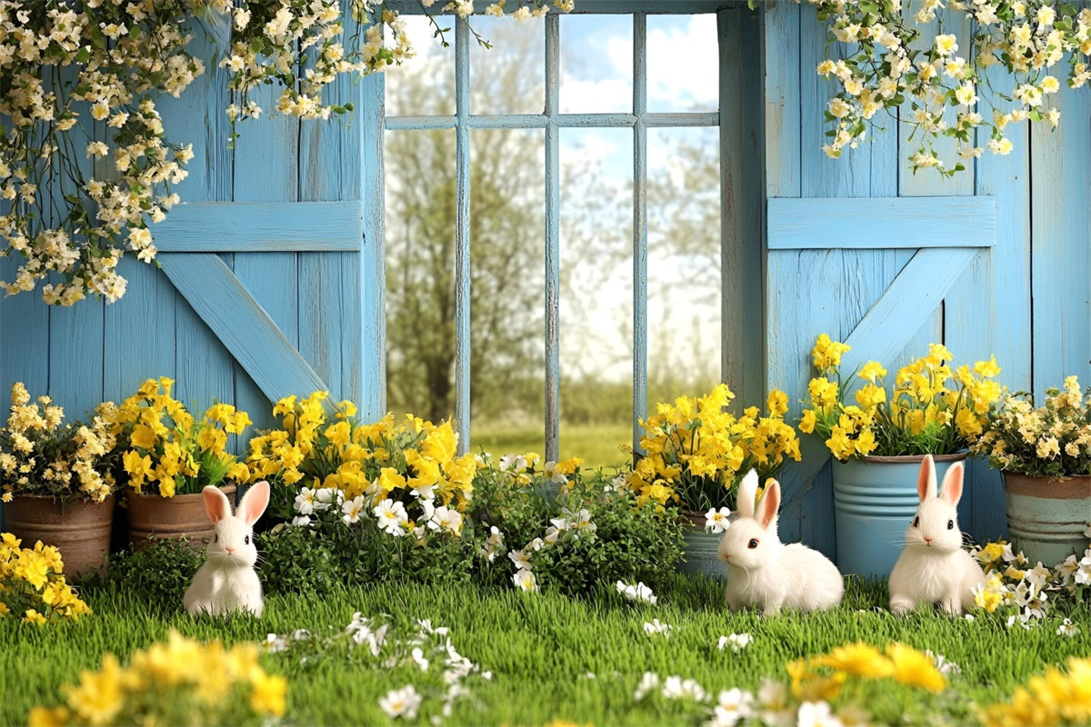 Fotografie Ostern Backdrop Golden Bloom Bunny Meadow Backdrop CSH2-65