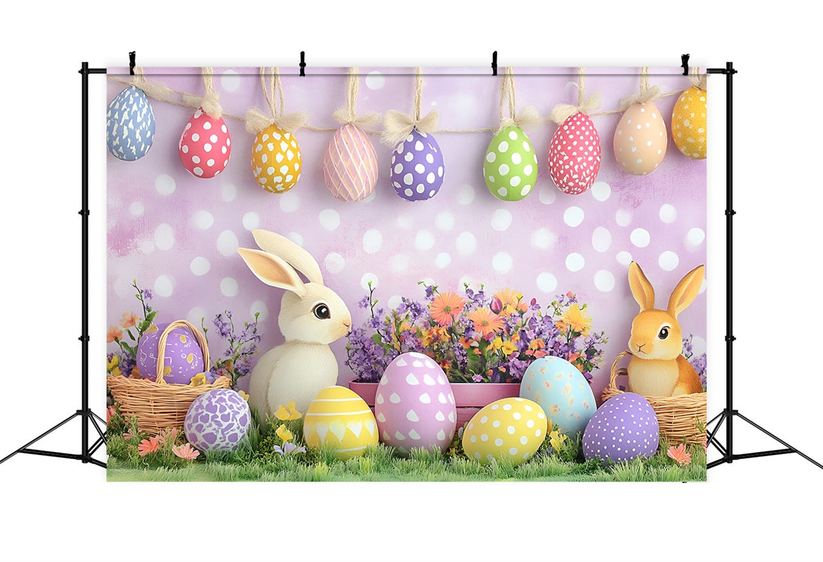 Fotografie Ostern Backdrop Fun Bunny bunte Eier Backdrop CSH2-7