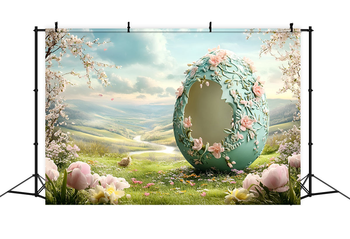 Ostern Backdrops Fotografie Fantasie geschnitzt Ei Blüte Backdrop CSH2-75